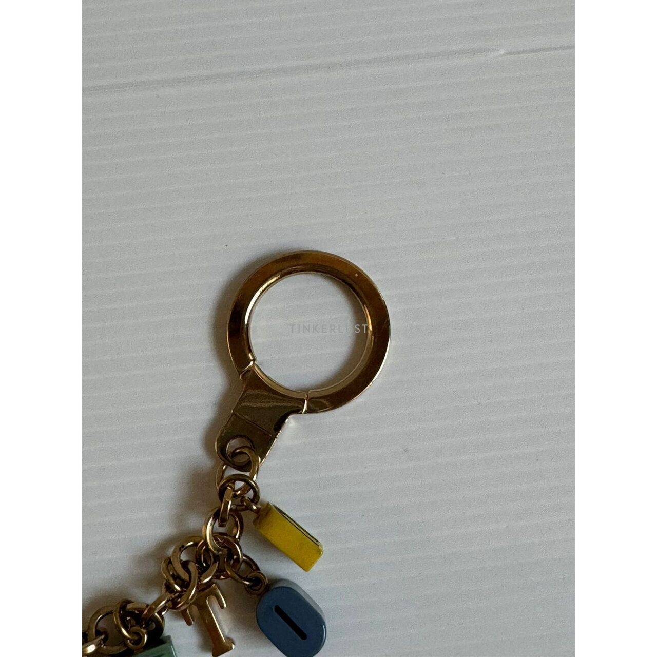 Louis Vuitton Multicolor Resin Playtime Letters Gold-Tone Charm Keychain