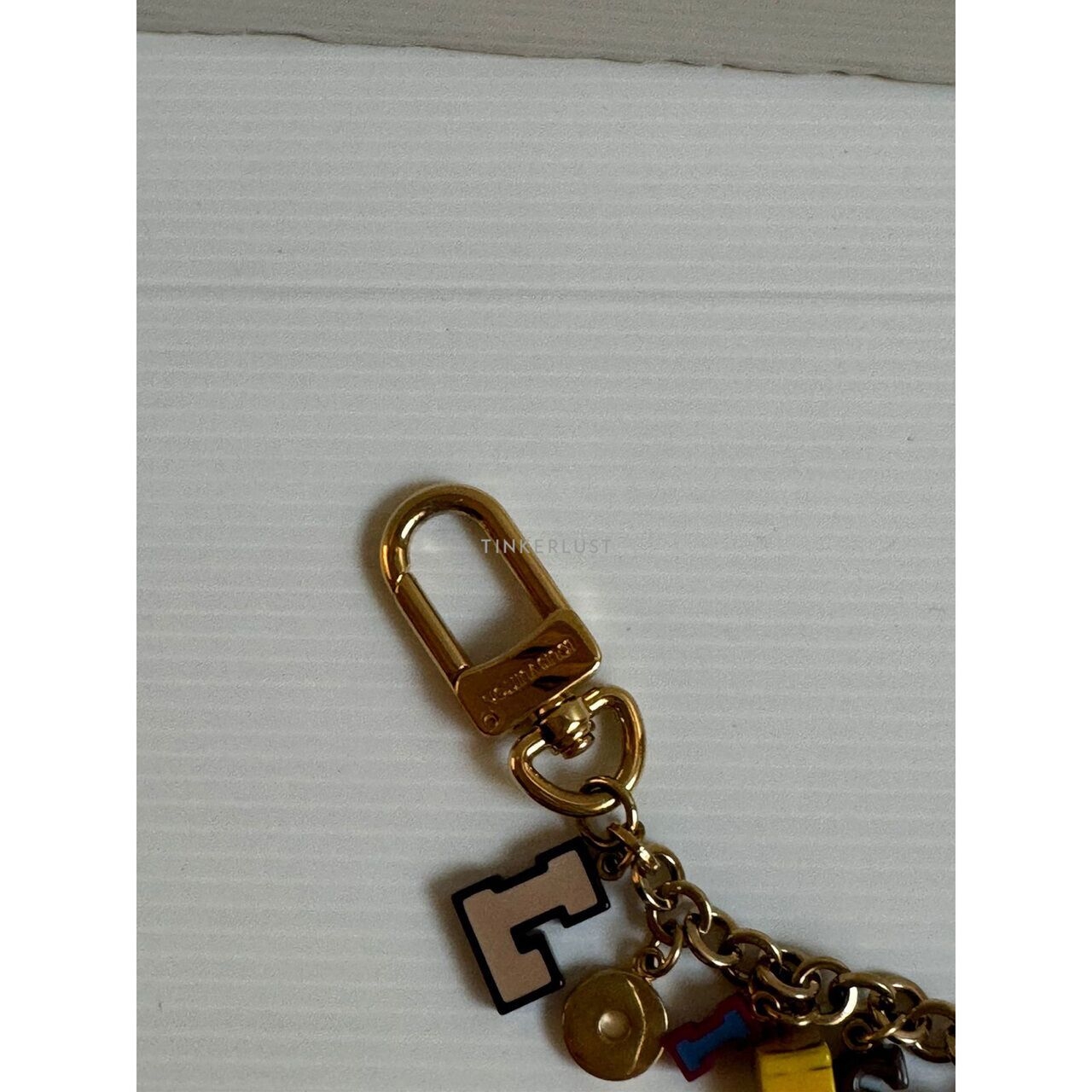 Louis Vuitton Multicolor Resin Playtime Letters Gold-Tone Charm Keychain