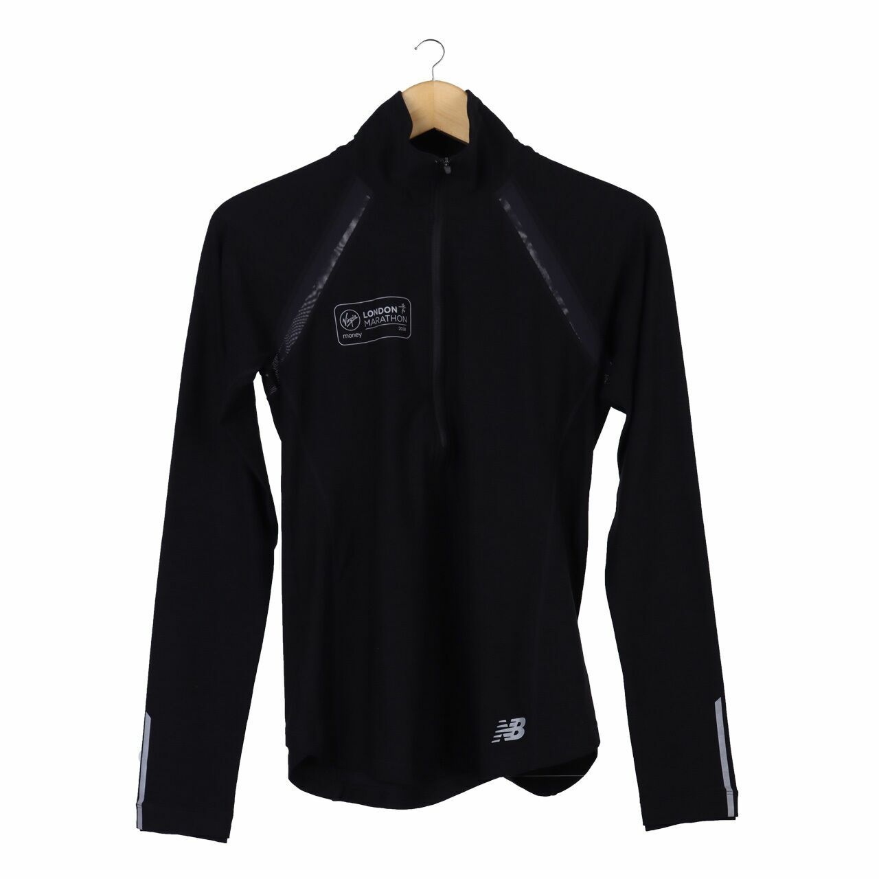 New Balance Black Half Zip Long Sleeve Top