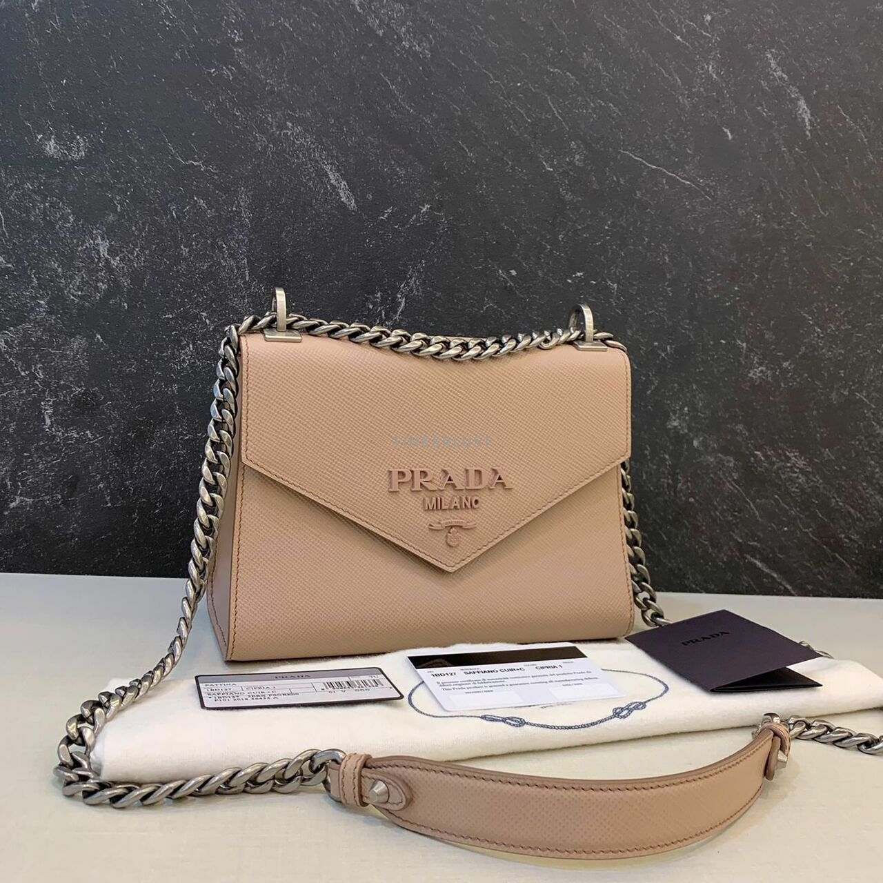 Prada Cipria Saffiano Cuir Monochrome Nude 2019 Shoulder Bag