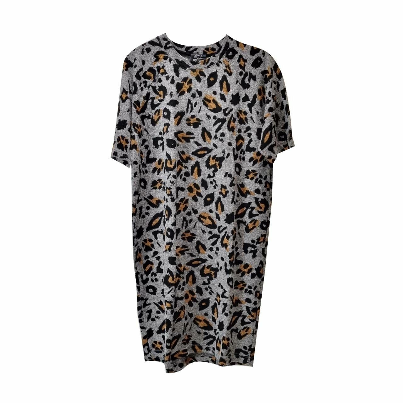 Zara Grey Animal Print Mini Dress