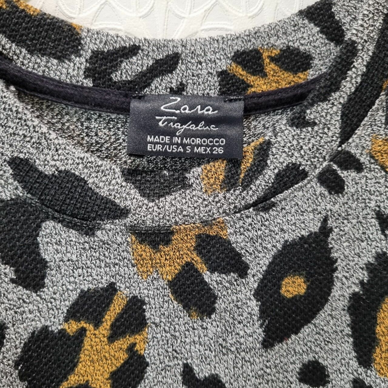 Zara Grey Animal Print Mini Dress