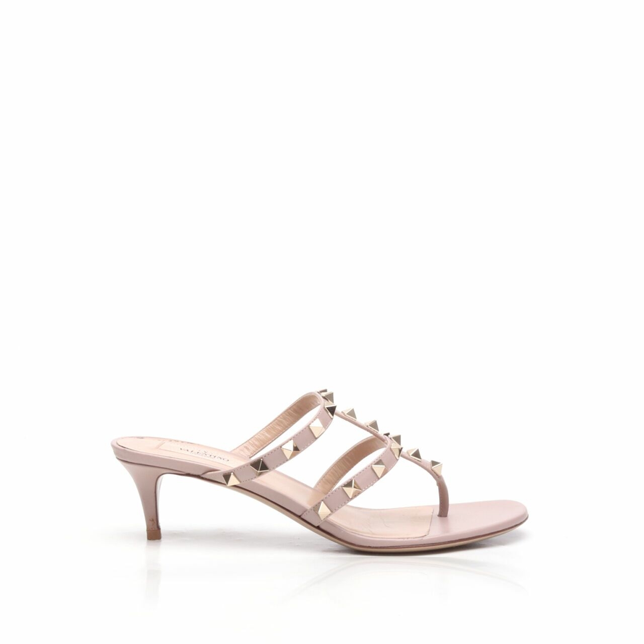 Valentino Garavani Rockstud Strap Sandal Heels Pink Poudre