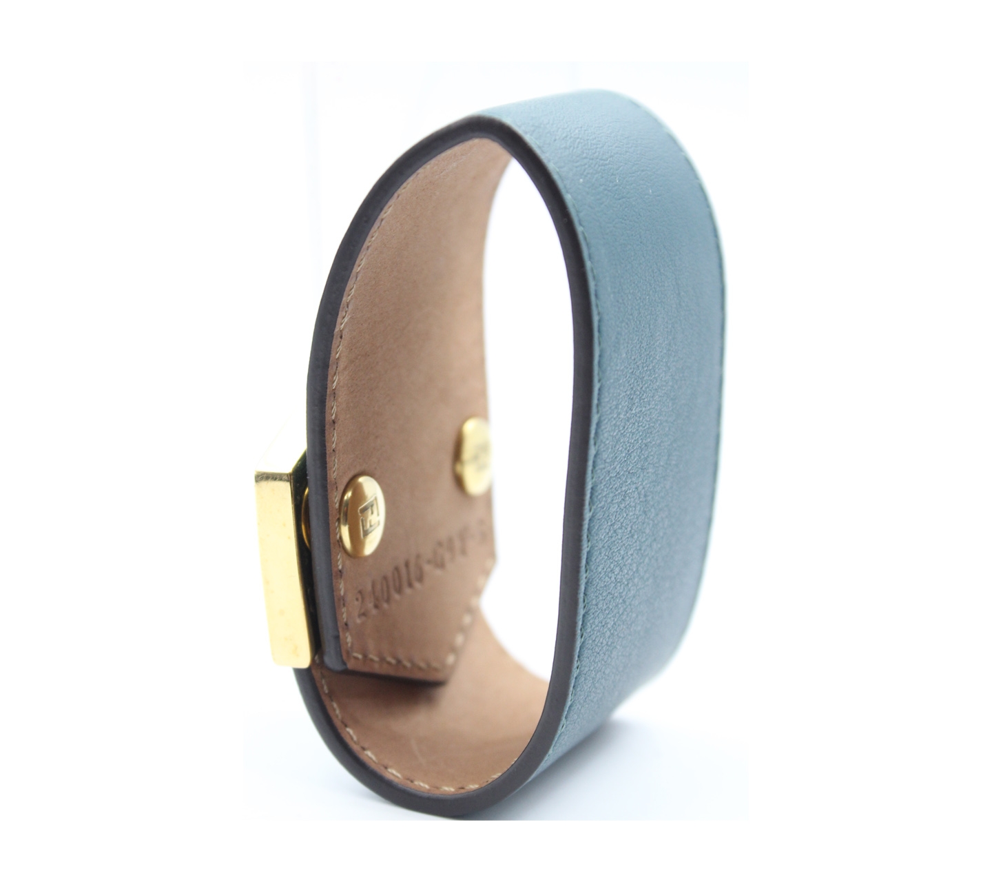 Fendi Dark Green Leather Jewelry Bracelet