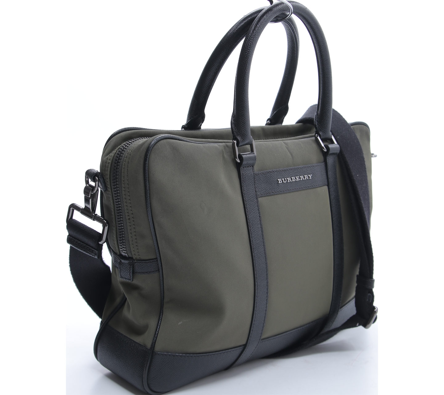 Burberry Green Canvas Satchel