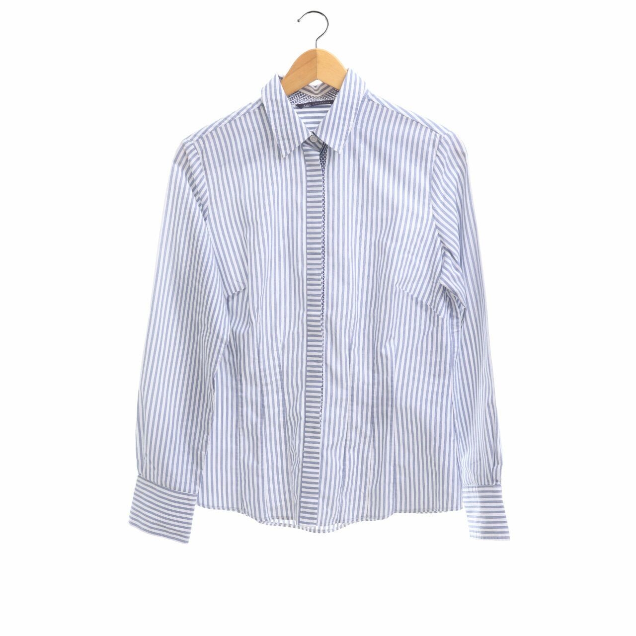 Marks & Spencer Blue & White Stripes Shirt