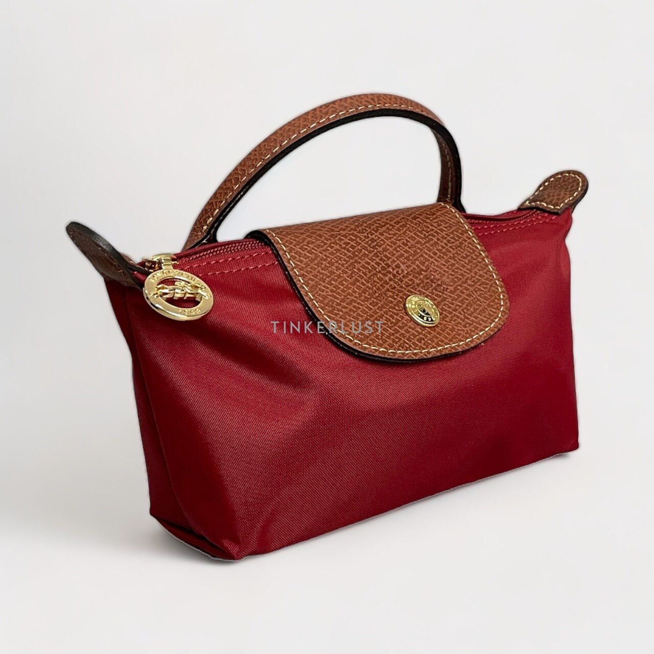 Longchamp Le Pliage Original Maroon Top-Handle Pouch