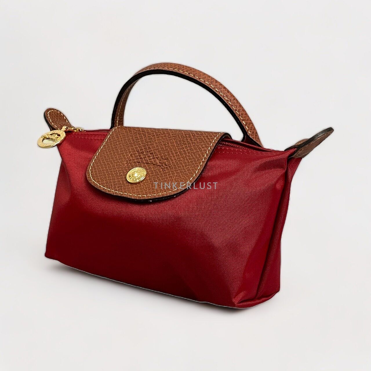 Longchamp Le Pliage Original Maroon Top-Handle Pouch