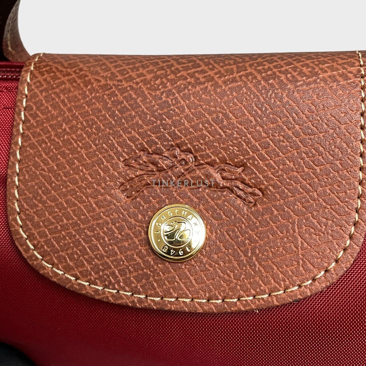 Longchamp Le Pliage Original Maroon Top-Handle Pouch