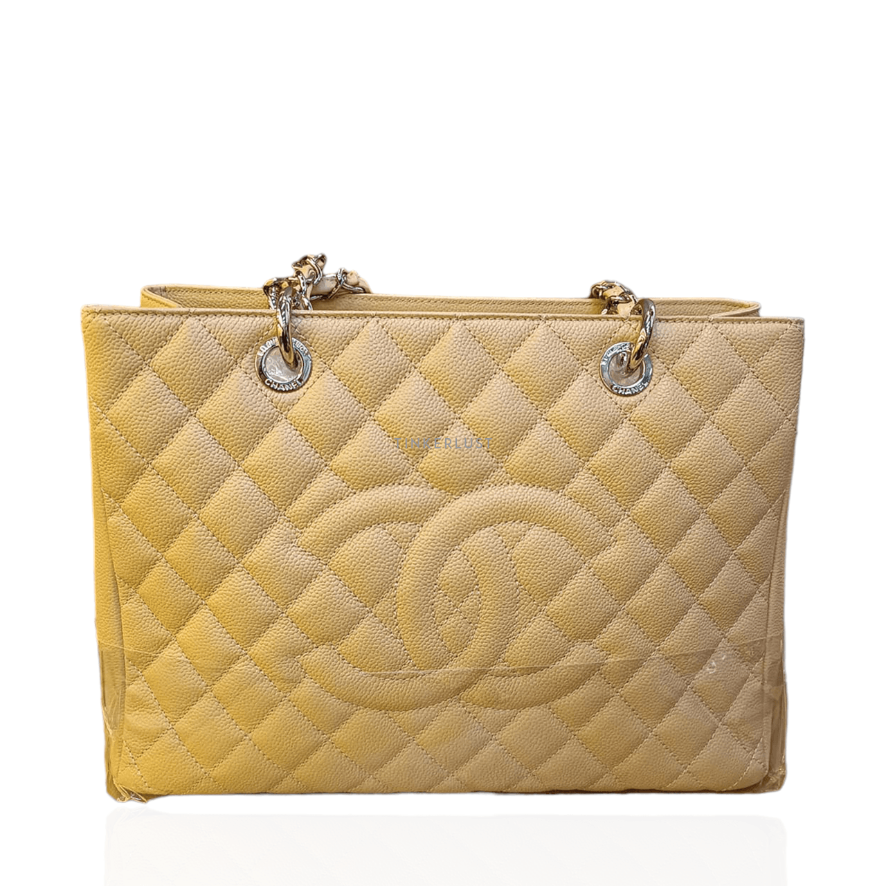 Chanel GST Grand Shopping Tote Beige Caviar Quilted Tote Bag