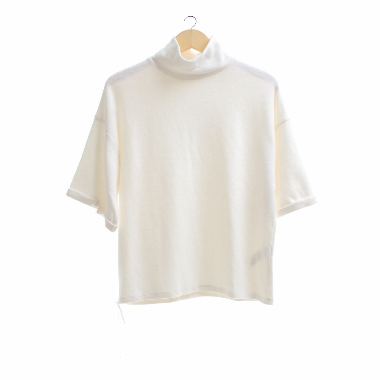 Zara Off White Turttle Neck Blouse