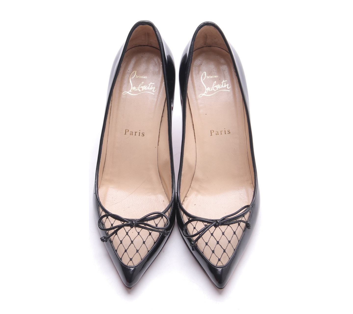 Christian Louboutin Black Ribbon Mesh Heels