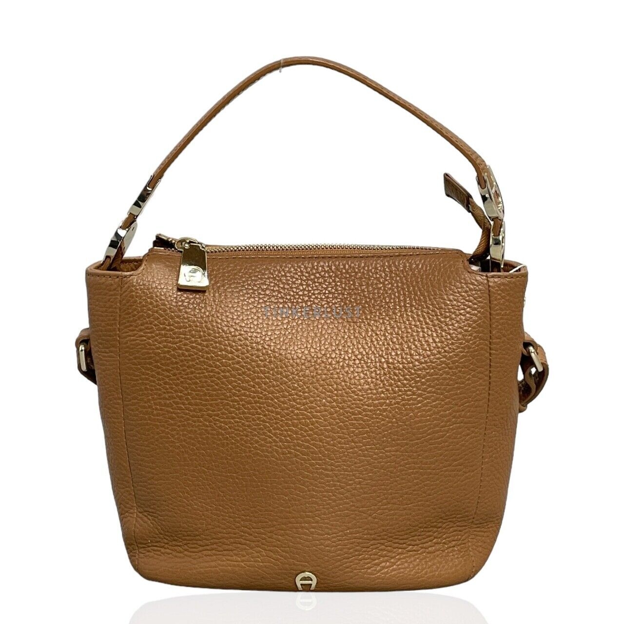 Aigner Roma Brown Leather GHW Sling Bag