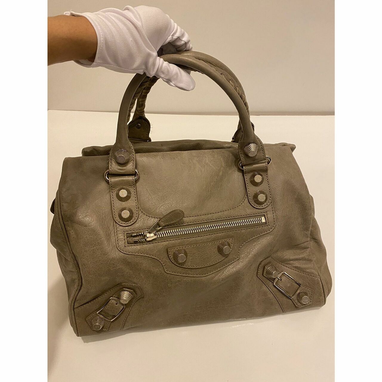 Balenciaga Agneau Giant 21 Silver Hardware Mid Day Grey SHW Handbag