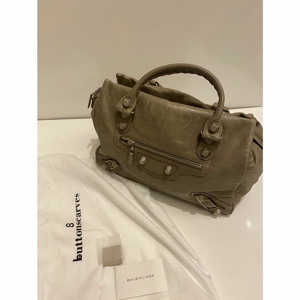 Balenciaga Agneau Giant 21 Silver Hardware Mid Day Grey SHW Handbag