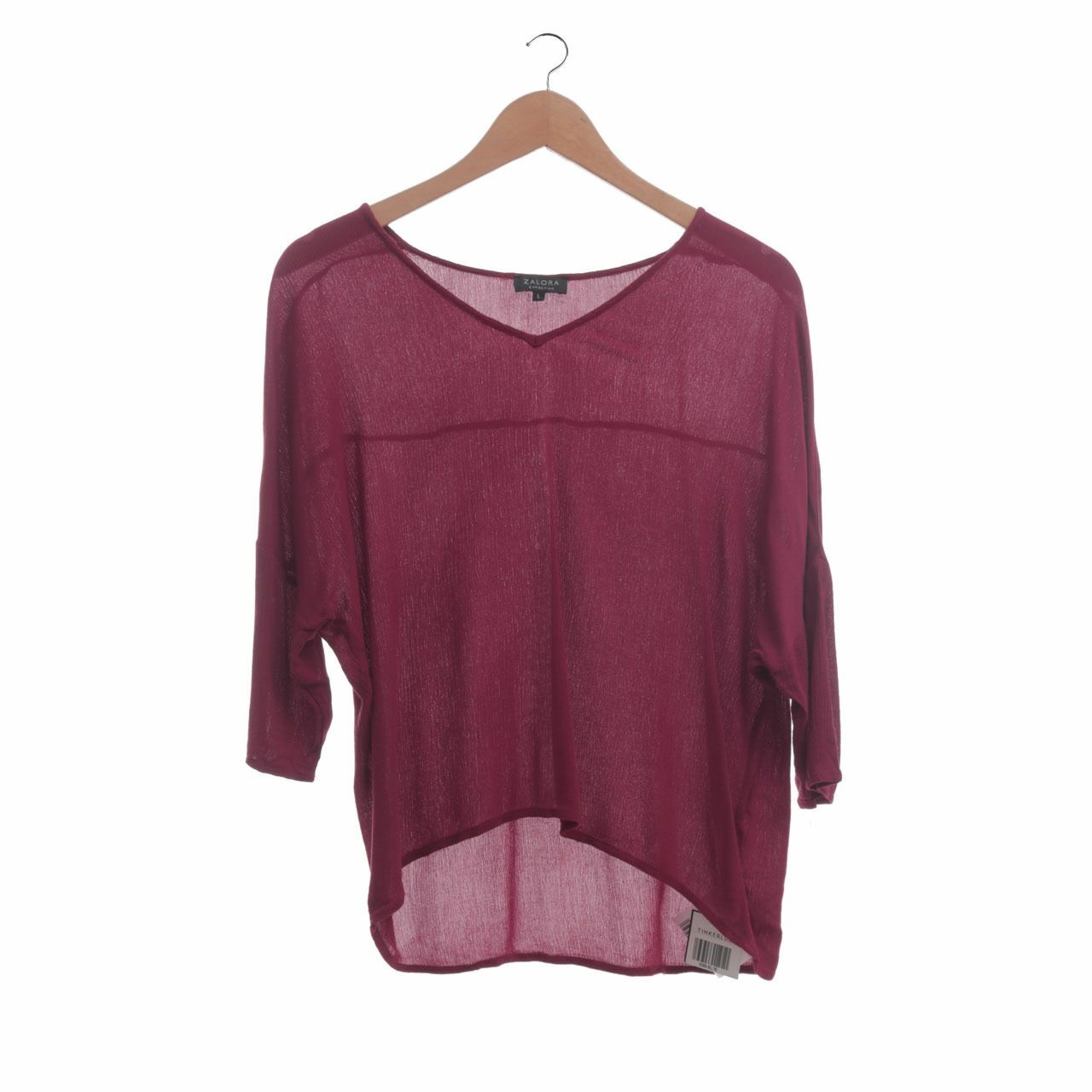 Zalora Red V-Neck Blouse