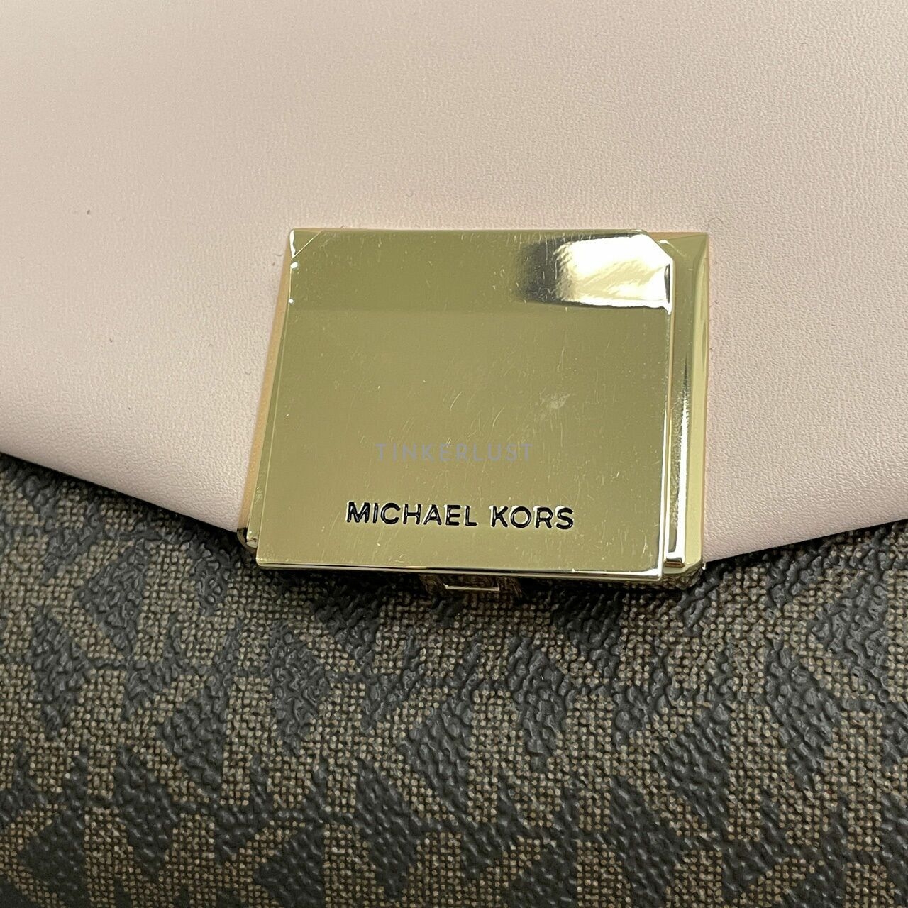 Michael Kors 35H0GXPC1V Lita Brown Powder Blush Satchel Bag