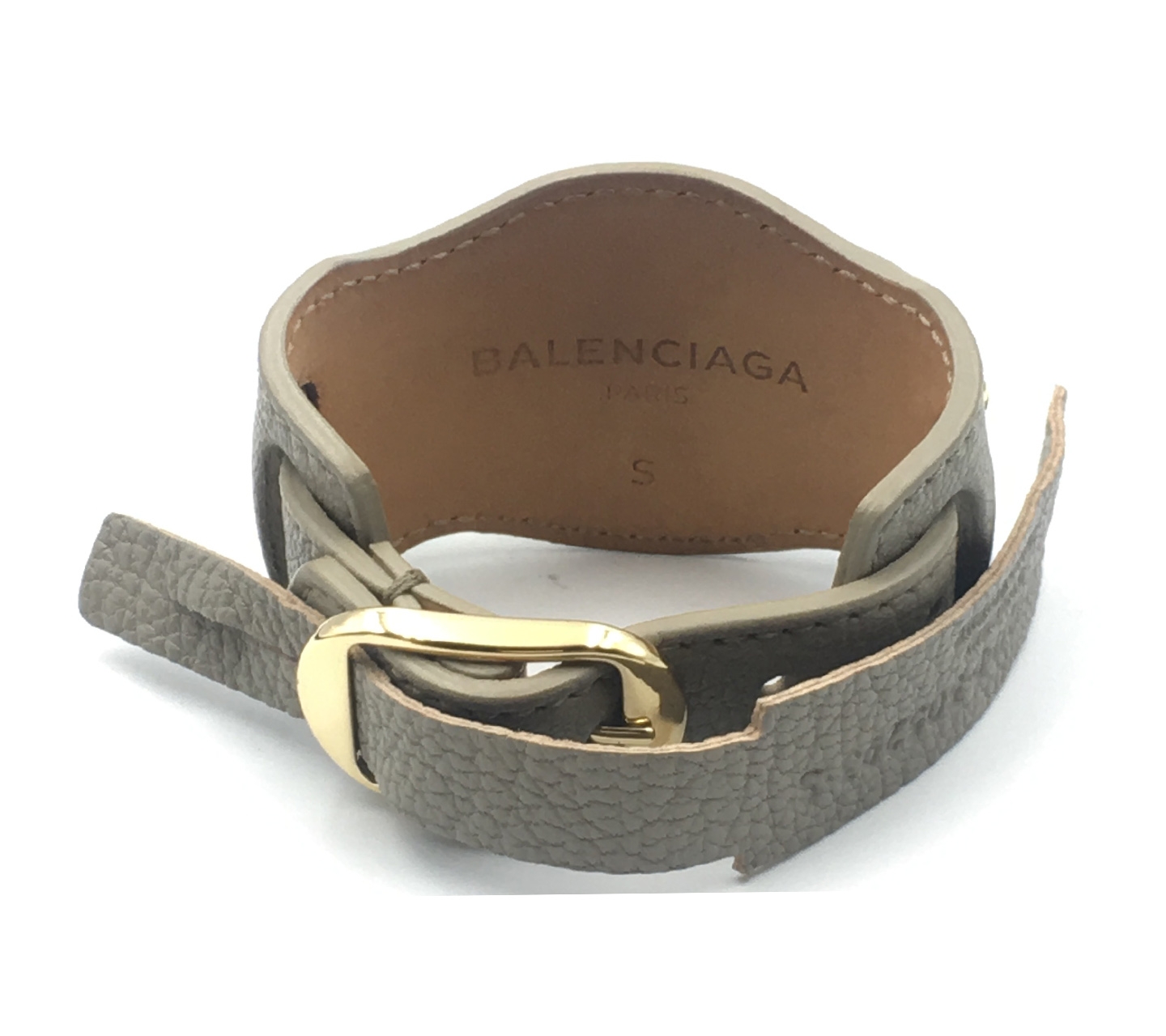 Blanciaga Taupe Chevre Grainee Brillsnte Bracelet