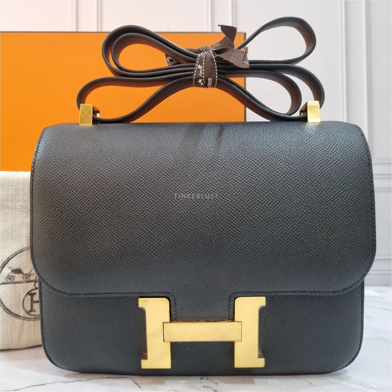 Hermes Constance 24 Black Epsom GHW #T Sling Bag