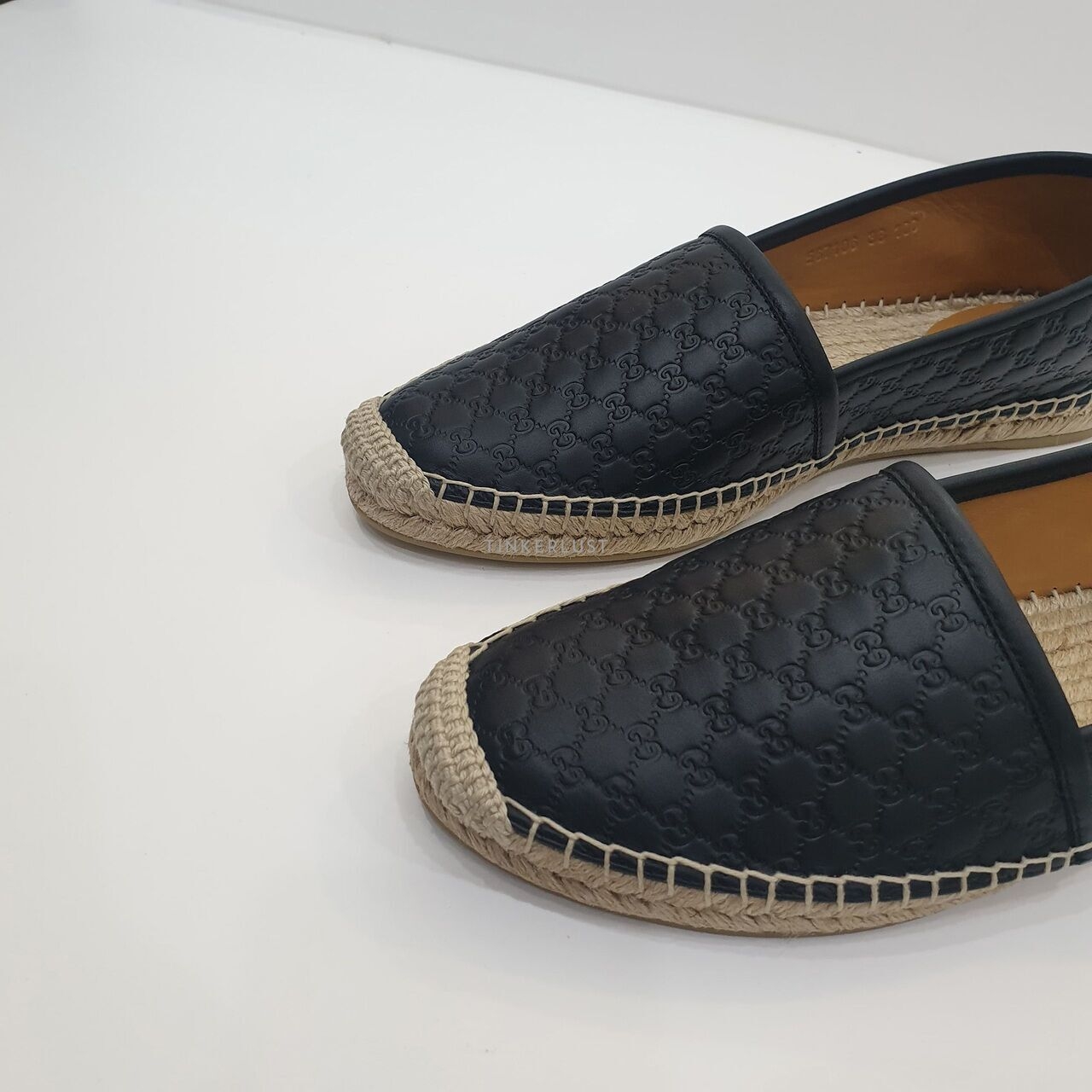 Gucci Microguccissima Espadrilles Espa GG Black Leather Flat Shoes