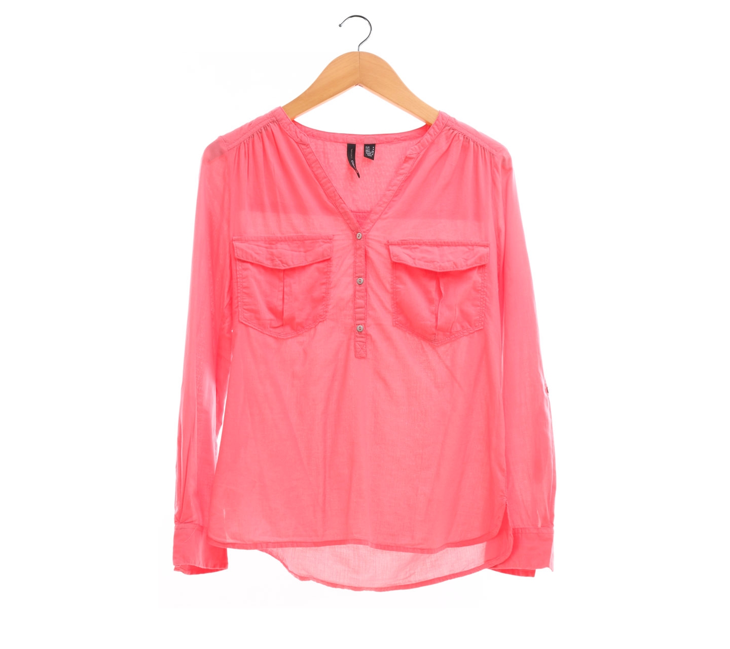 Mango Pink Long Sleeve Blouse