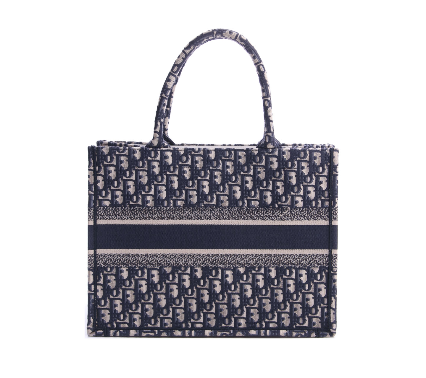 Christian Dior Navy & Grey Oblique Book Tote Bag