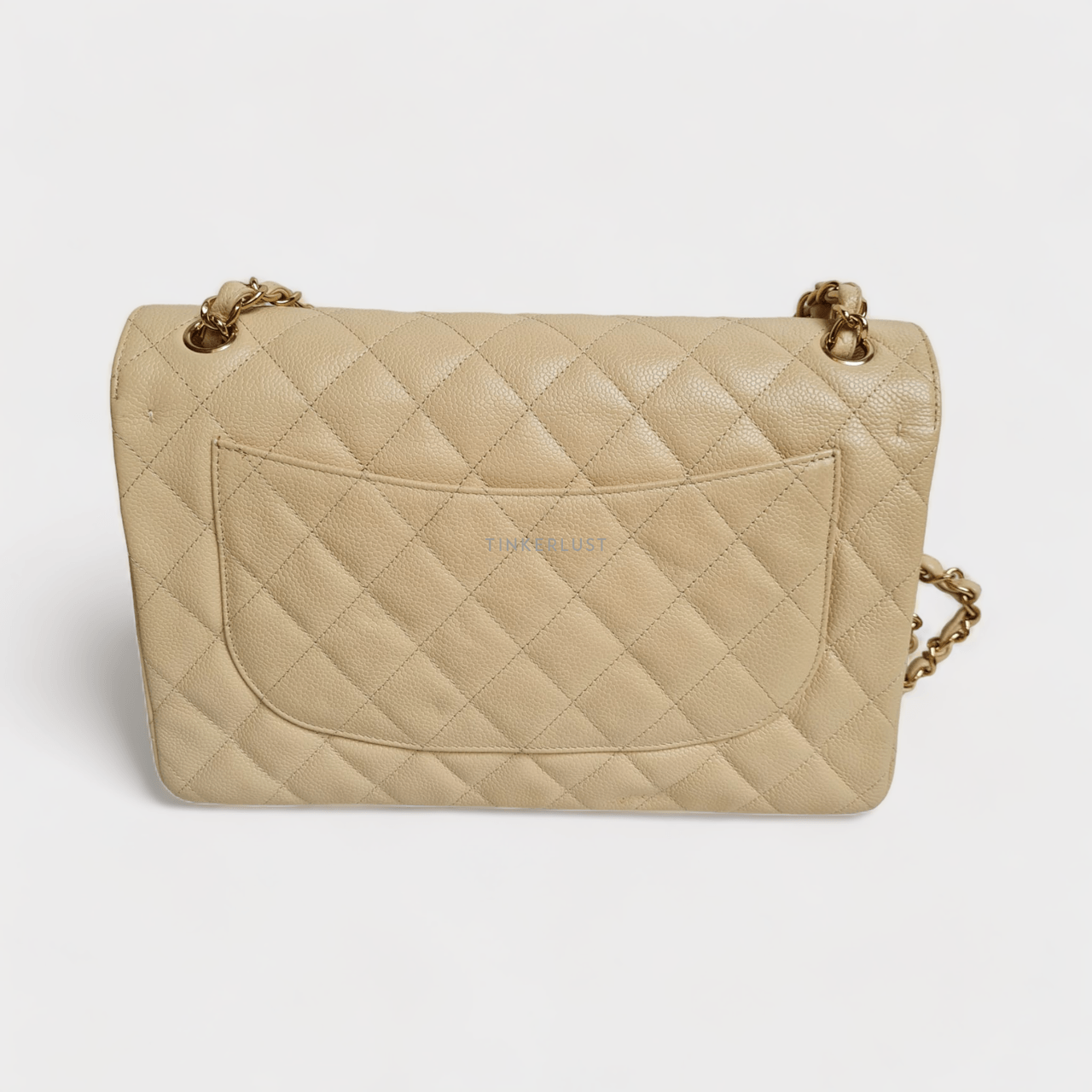 Chanel Beige Jumbo Double Flap Caviar GHW #16 Shoulder Bag