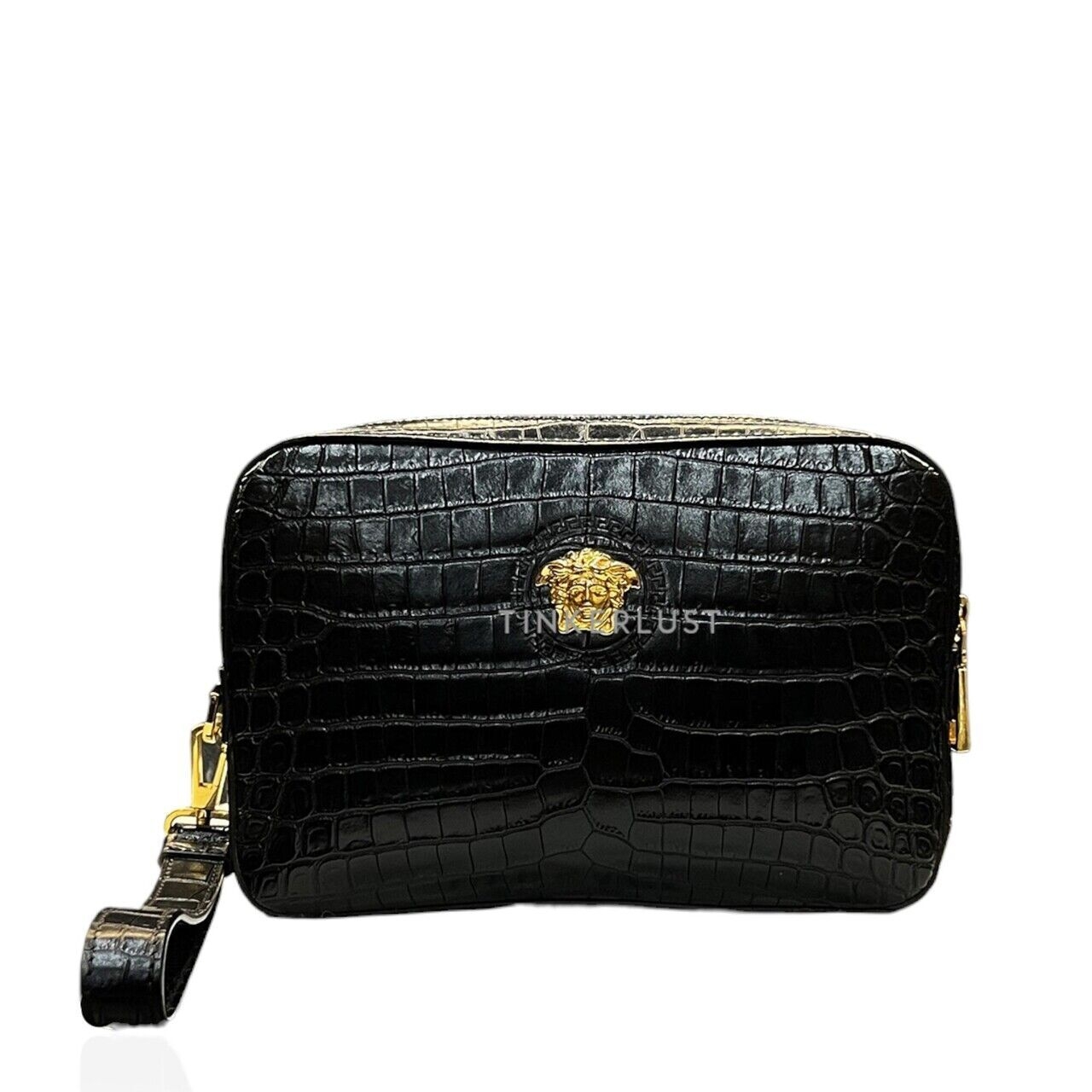 Versace Medusa Black Croco Clutch