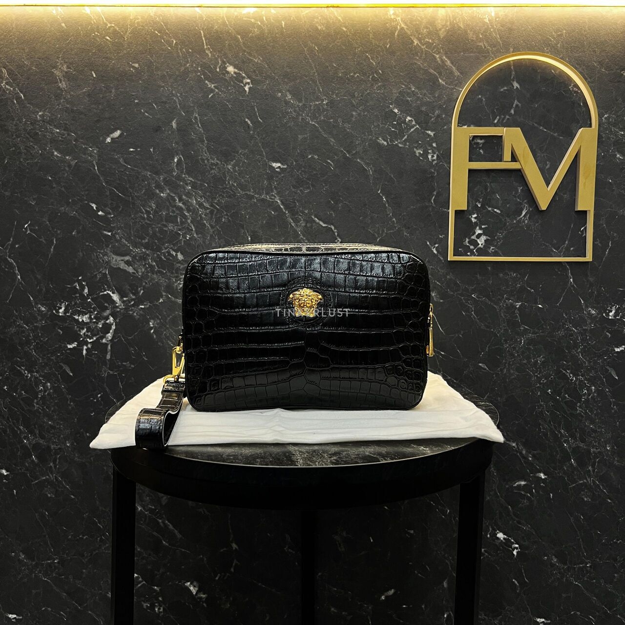 Versace Medusa Black Croco Clutch