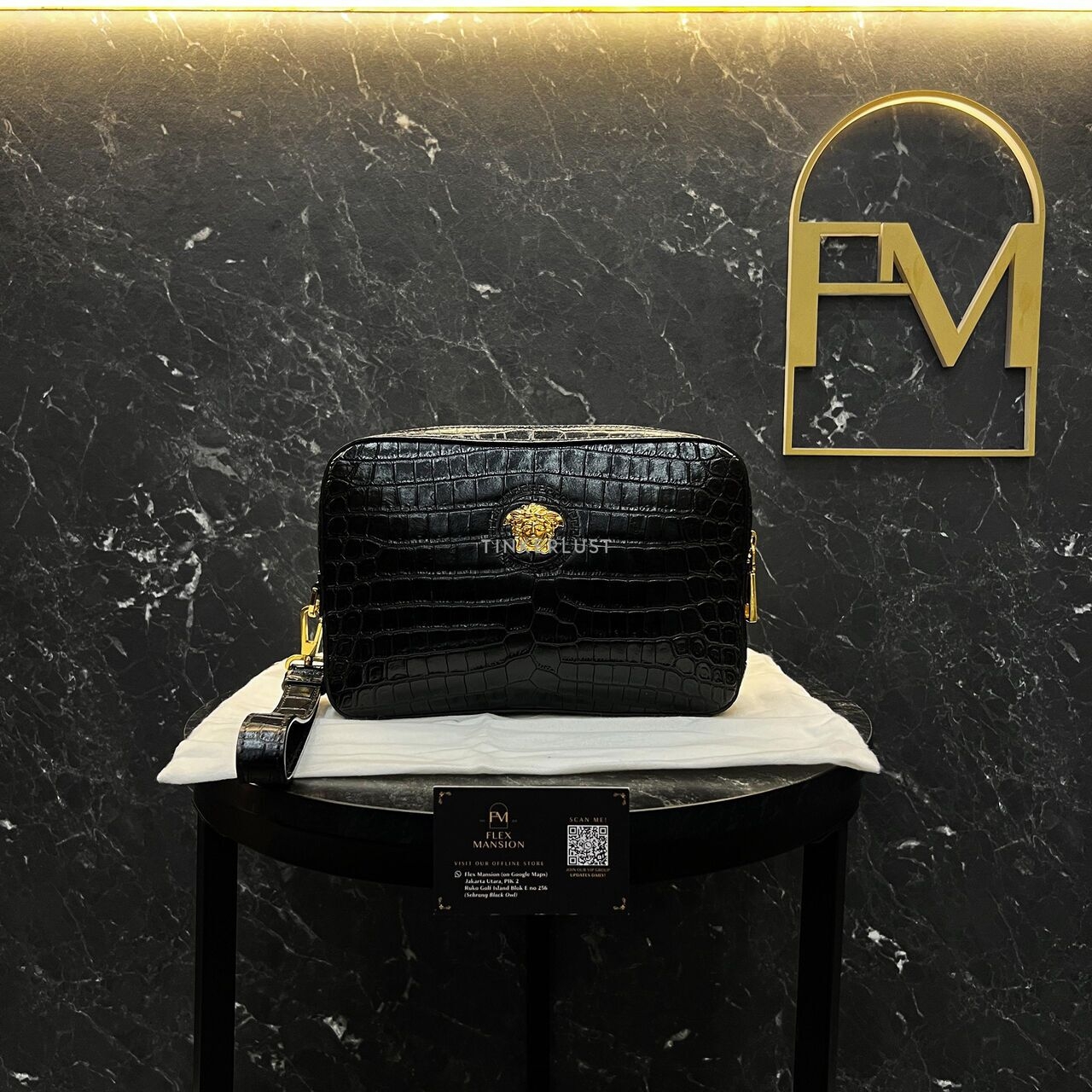 Versace Medusa Black Croco Clutch