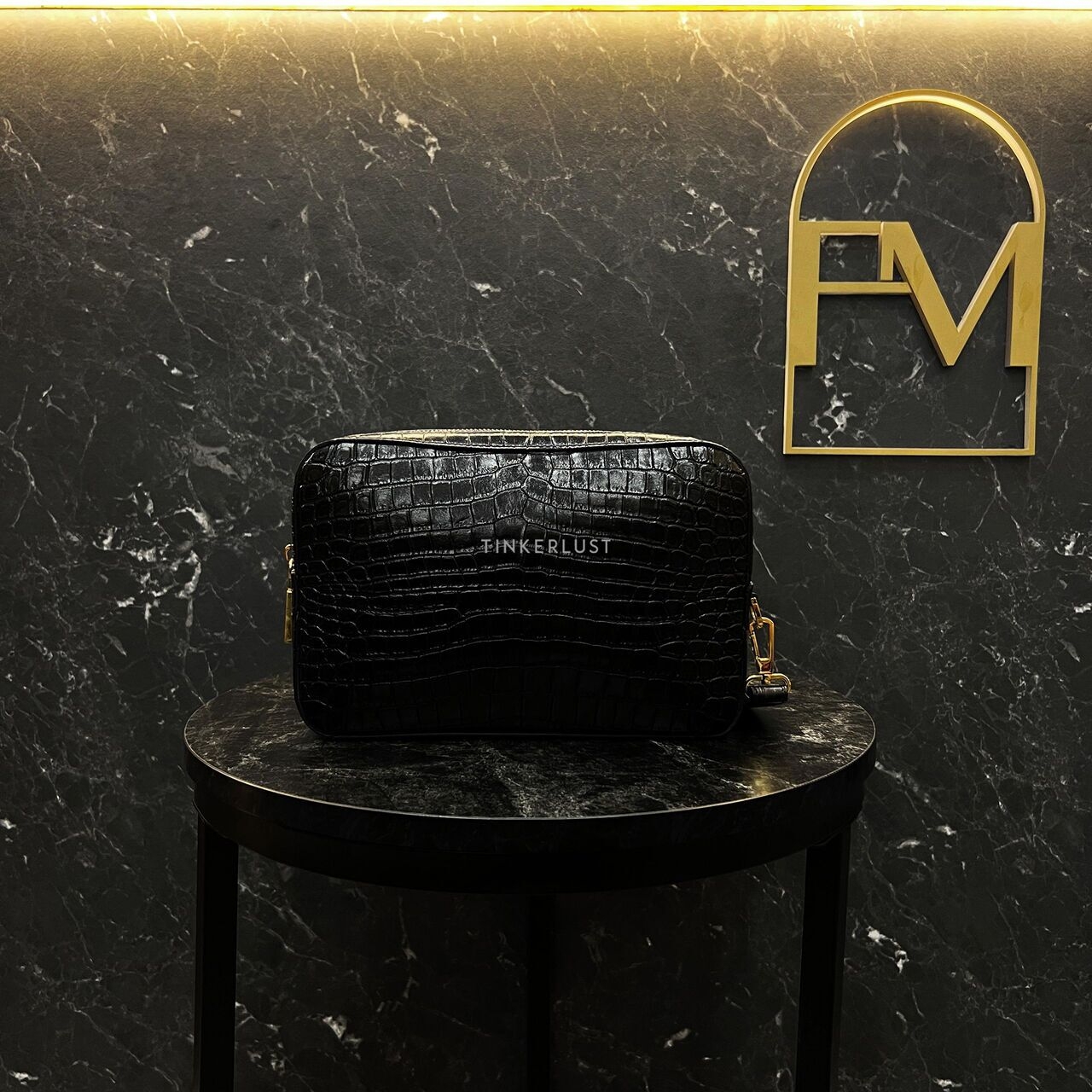 Versace Medusa Black Croco Clutch