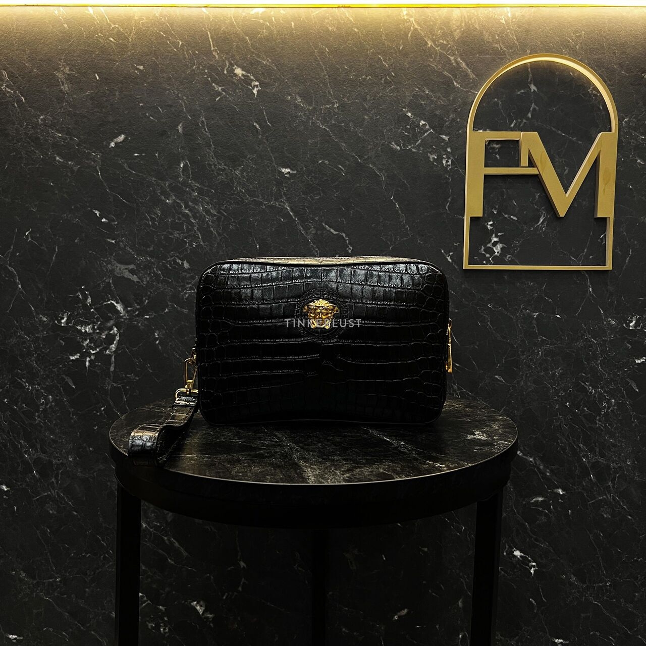 Versace Medusa Black Croco Clutch