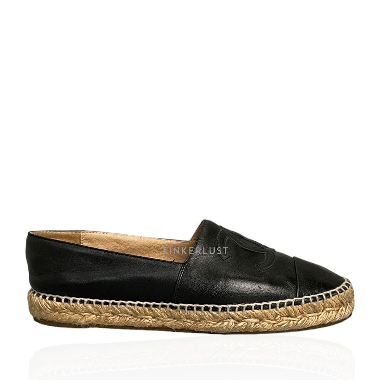 Chanel CC Black Lambskin Espadrilles