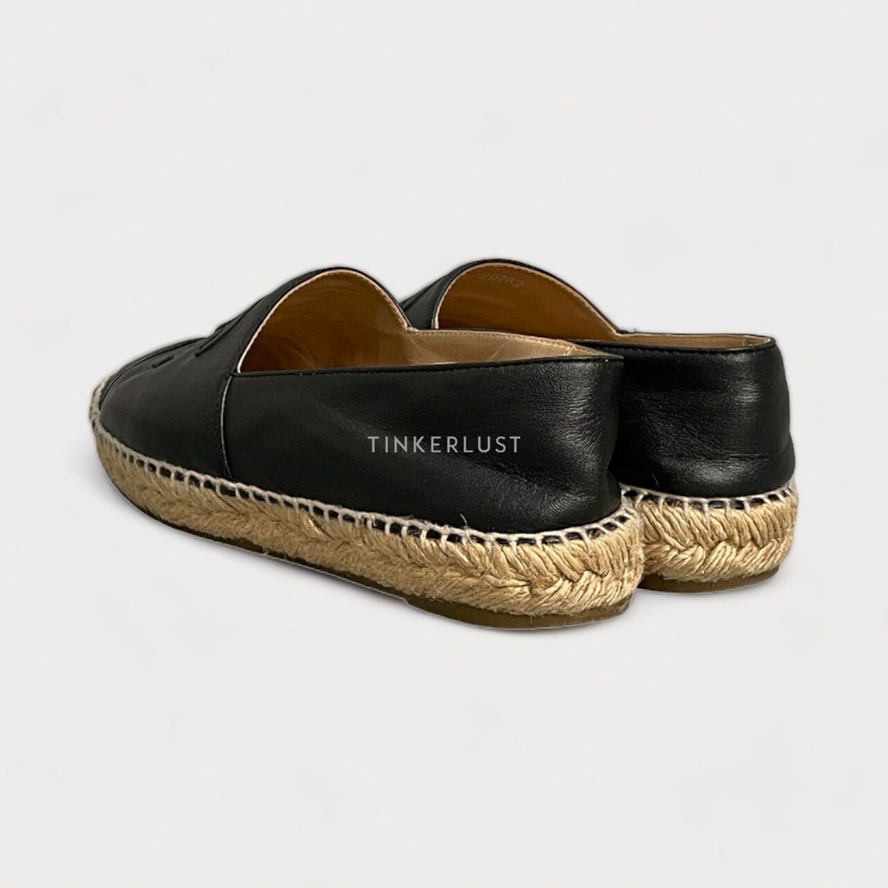 Chanel CC Black Lambskin Espadrilles