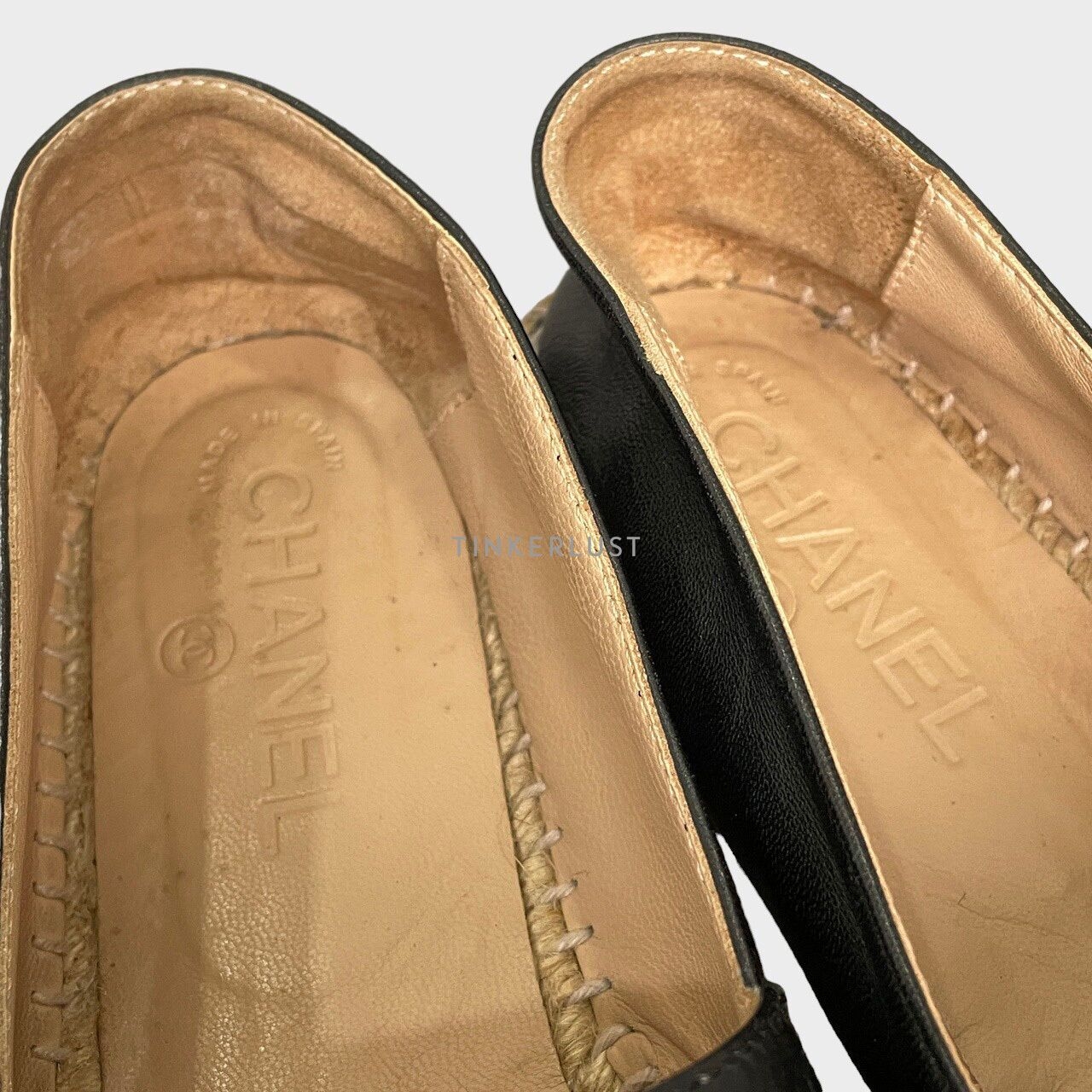 Chanel CC Black Lambskin Espadrilles