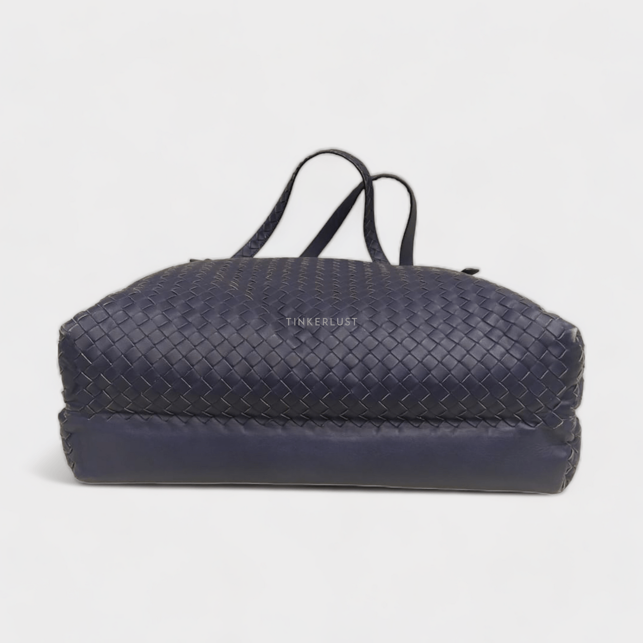 Bottega Veneta Specchio Intrecciato 2-Compartment Blue Shoulder Bag