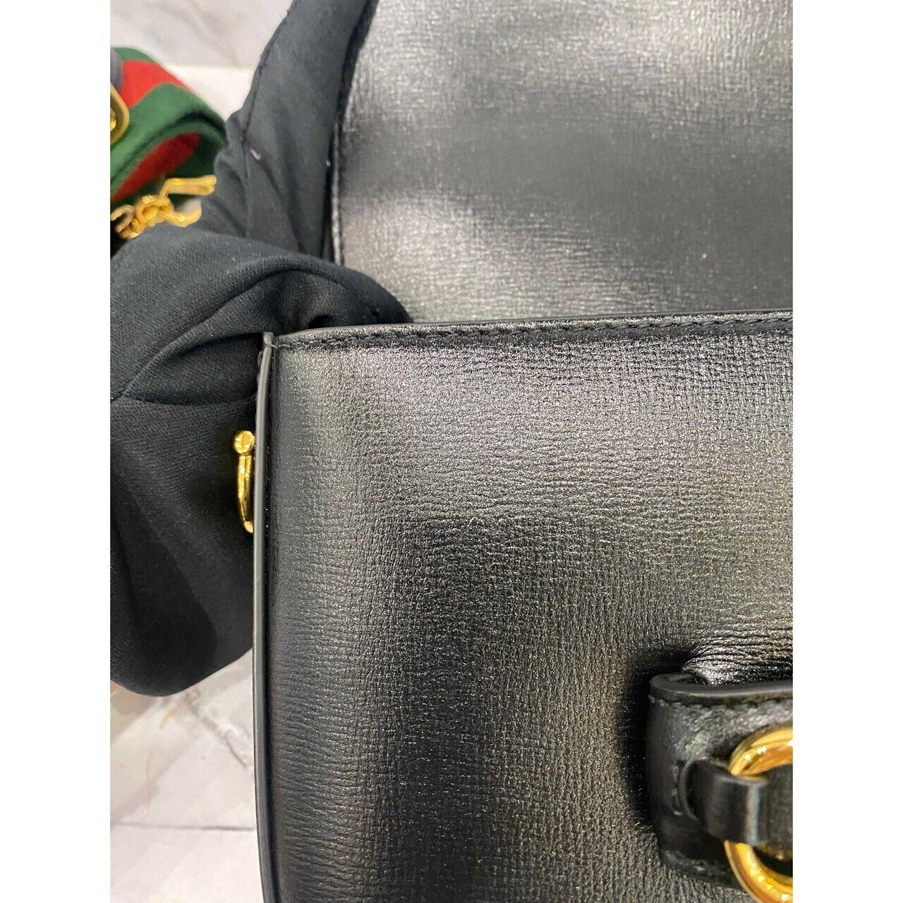 Gucci Mini Horsebit 1955 in Black GHW Sling Bag