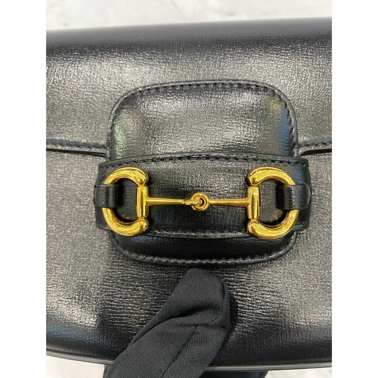 Gucci Mini Horsebit 1955 in Black GHW Sling Bag