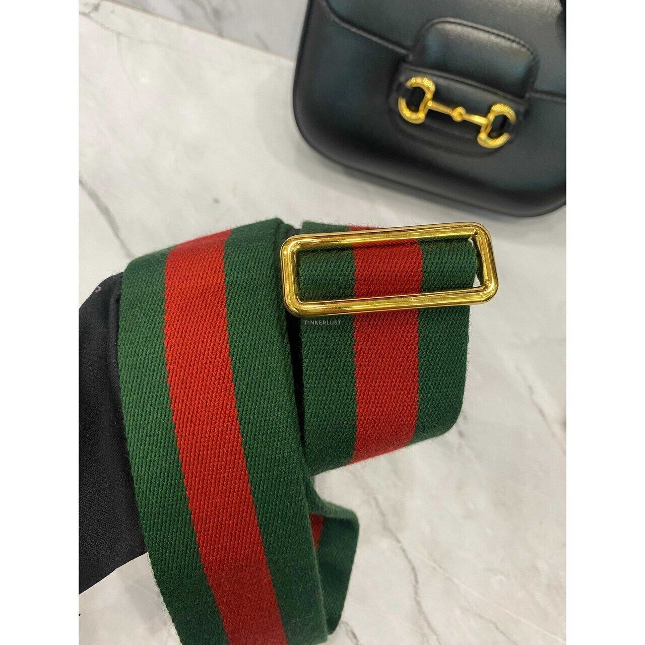 Gucci Mini Horsebit 1955 in Black GHW Sling Bag