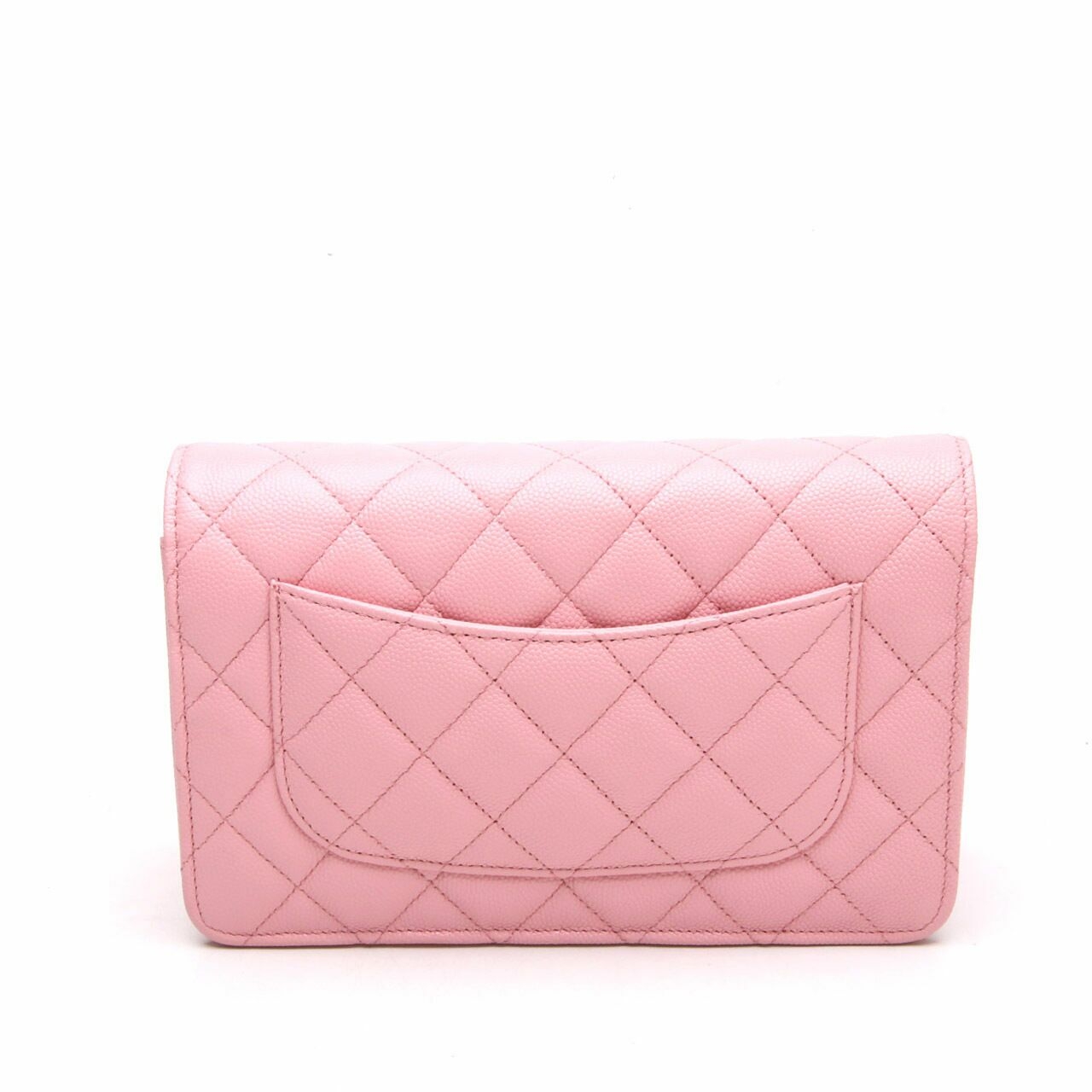 Chanel Light Pink Caviar Wallet On Chain GHW chip