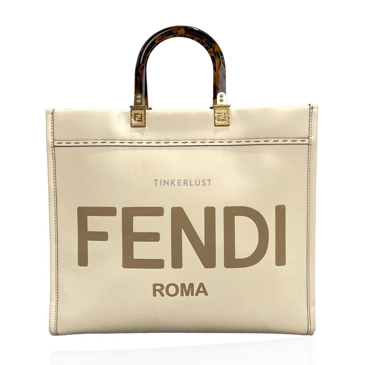 Fendi Sunshine Medium White Shopper Bag