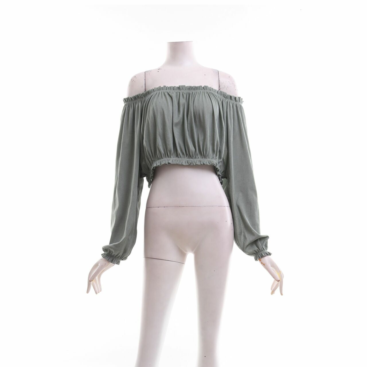 Zara Green Crop Blouse