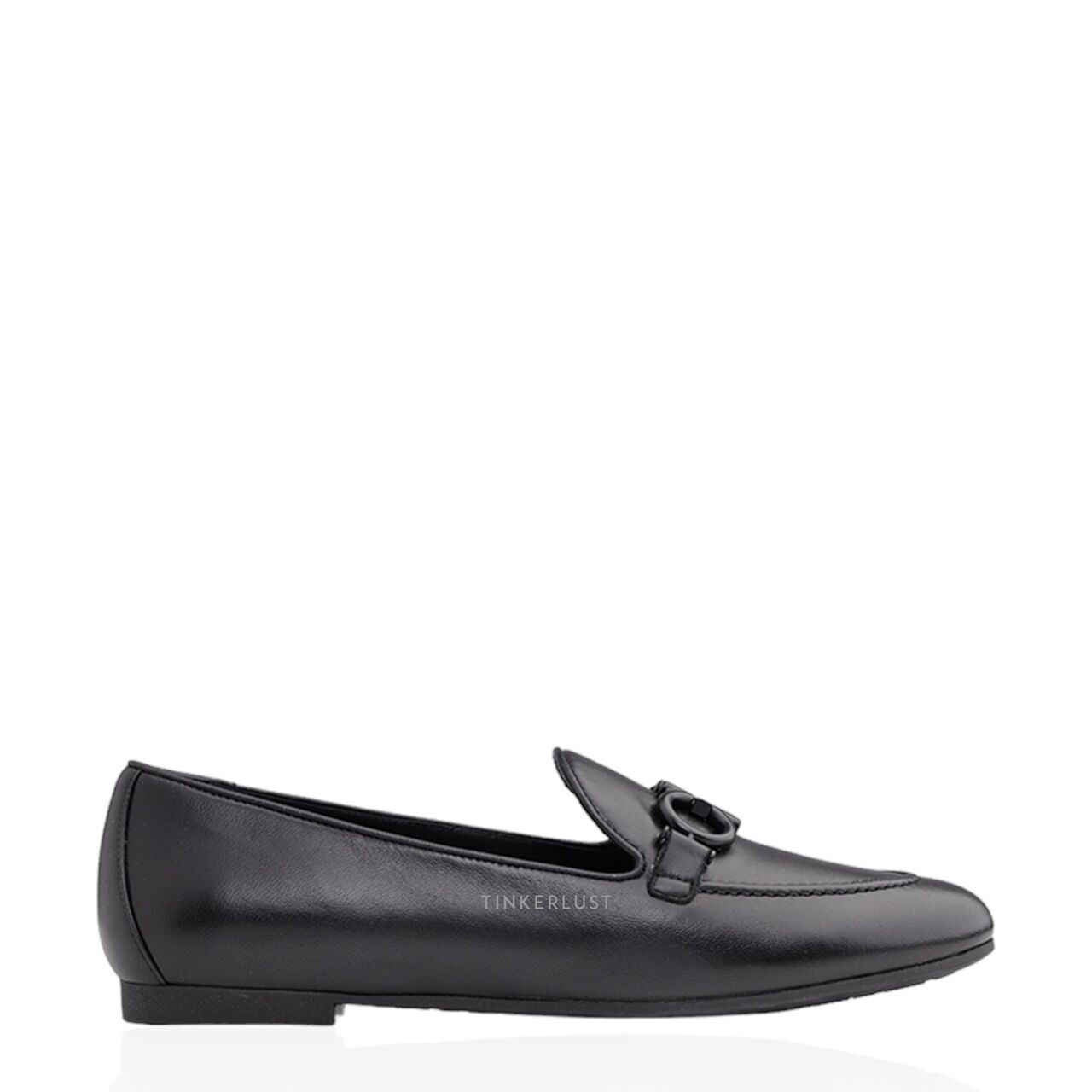 Salvatore Ferragamo Trifoglio Gancini Moccasins Black Flats