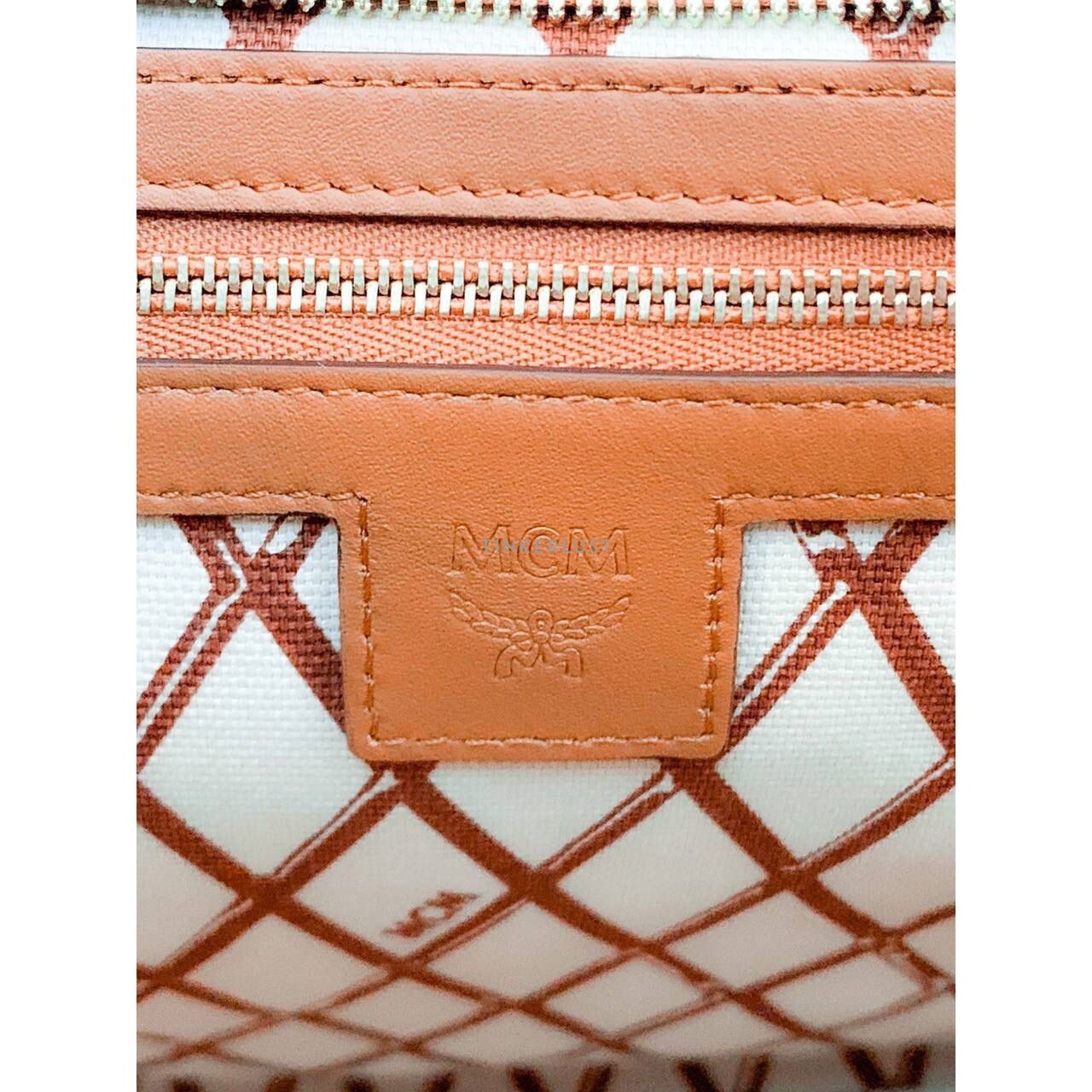 MCM Toni Medium Visetos Cognac Tote Bag