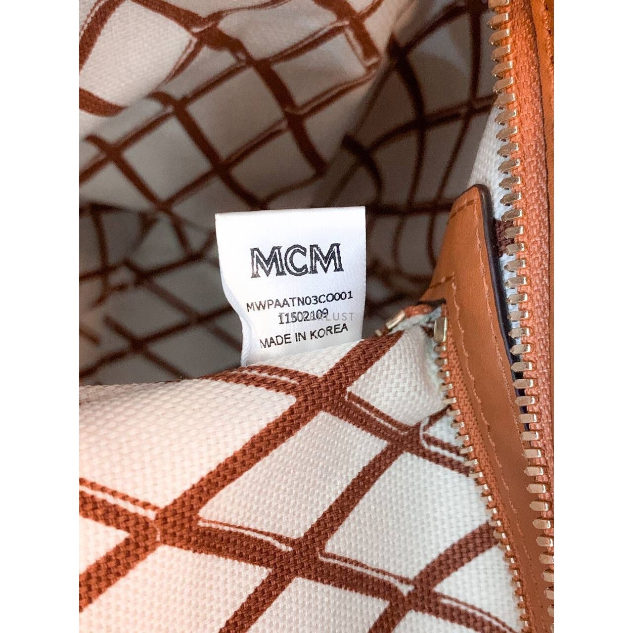 MCM Toni Medium Visetos Cognac Tote Bag