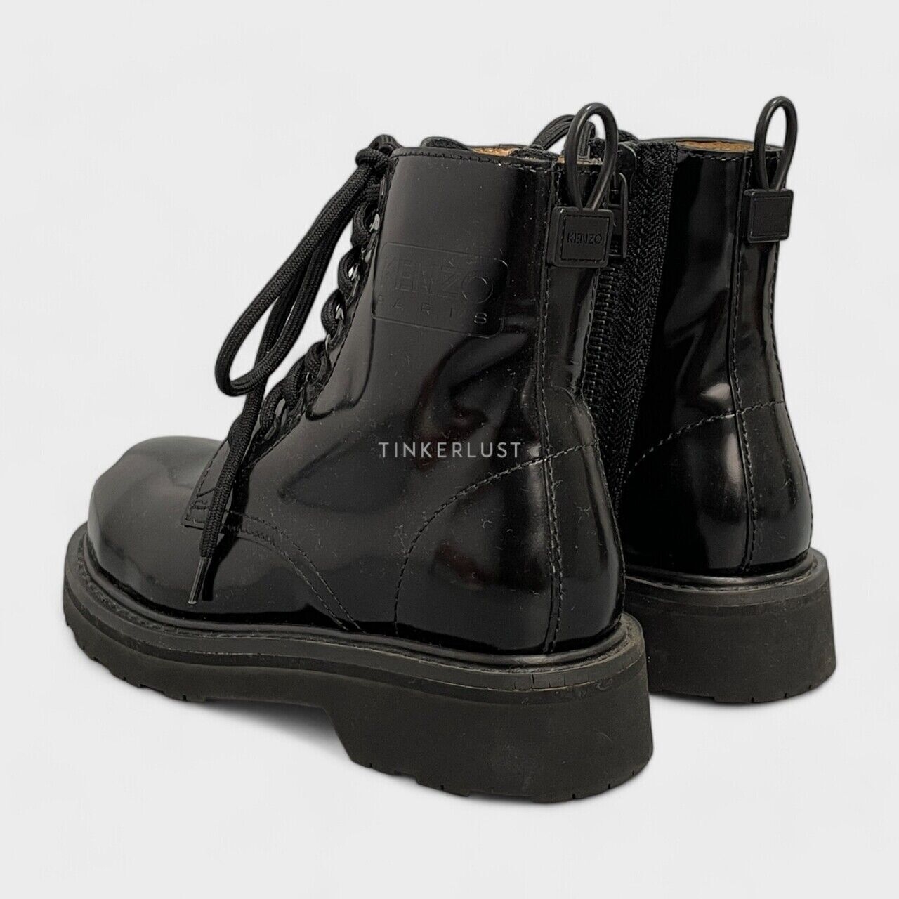 Kenzo Smile Leather Black Lace-up Boots	