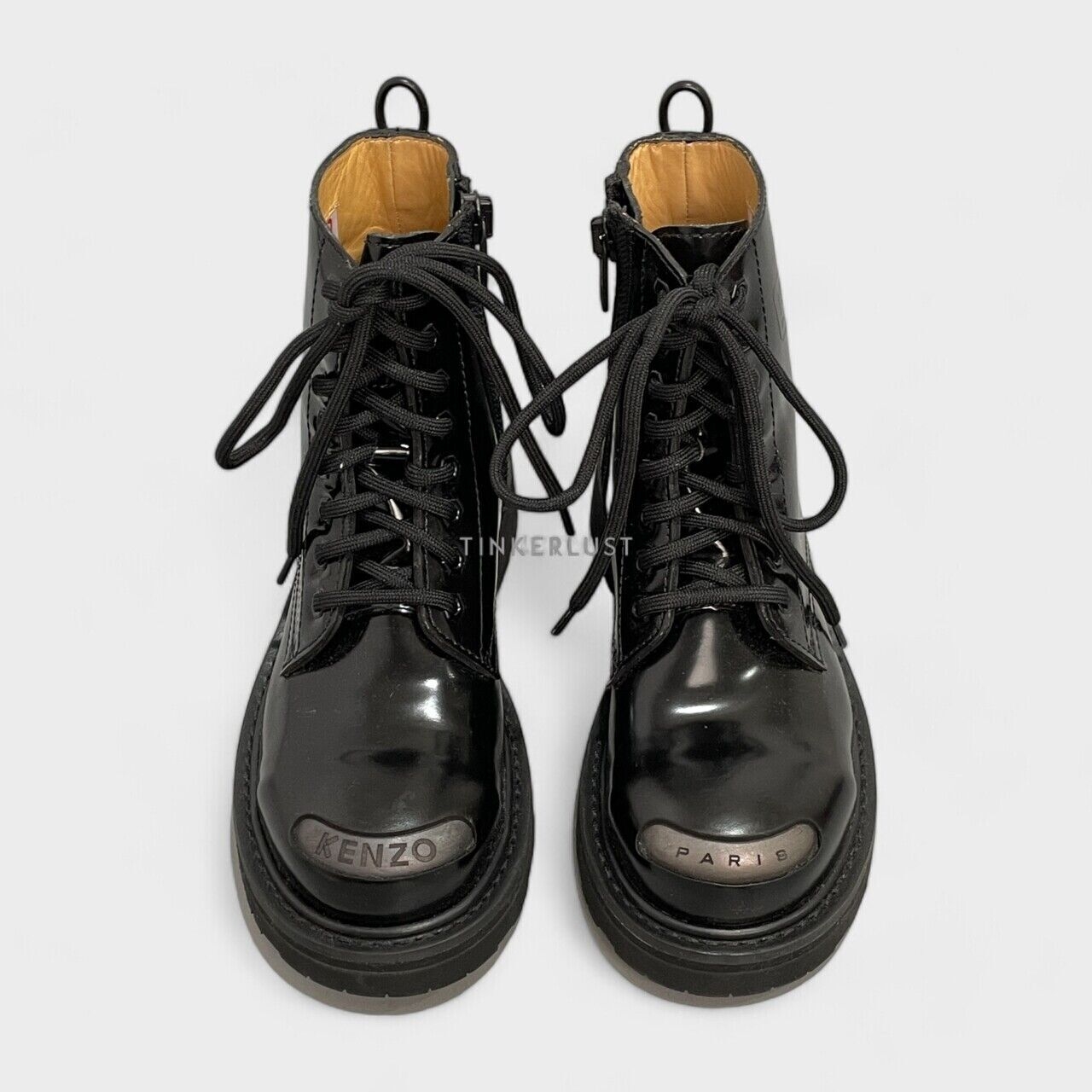 Kenzo Smile Leather Black Lace-up Boots	