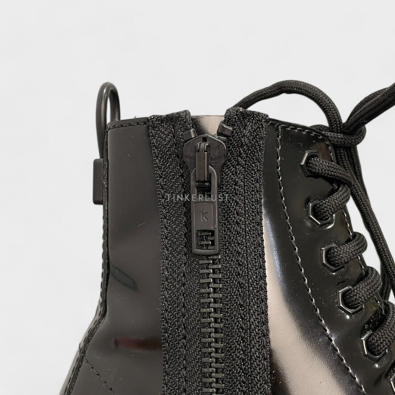 Kenzo Smile Leather Black Lace-up Boots	