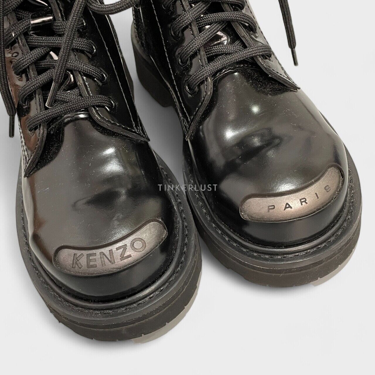 Kenzo Smile Leather Black Lace-up Boots	