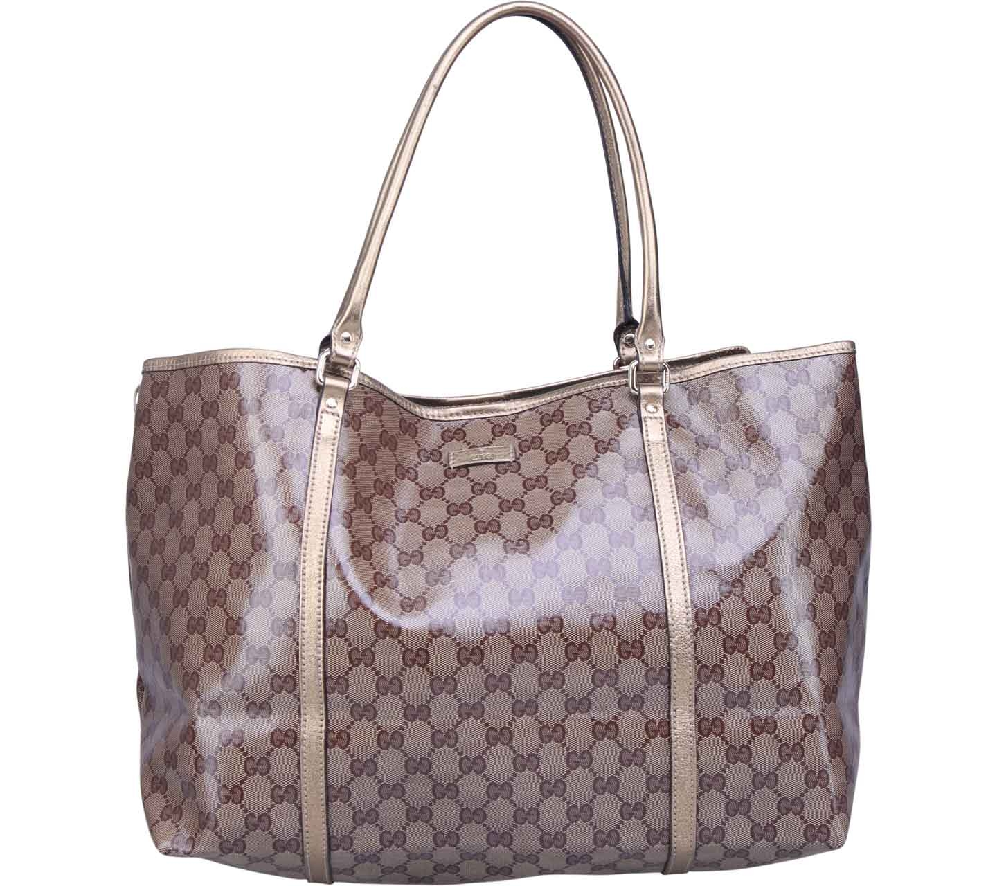 Gucci Gold Gucci Print Tote Bag